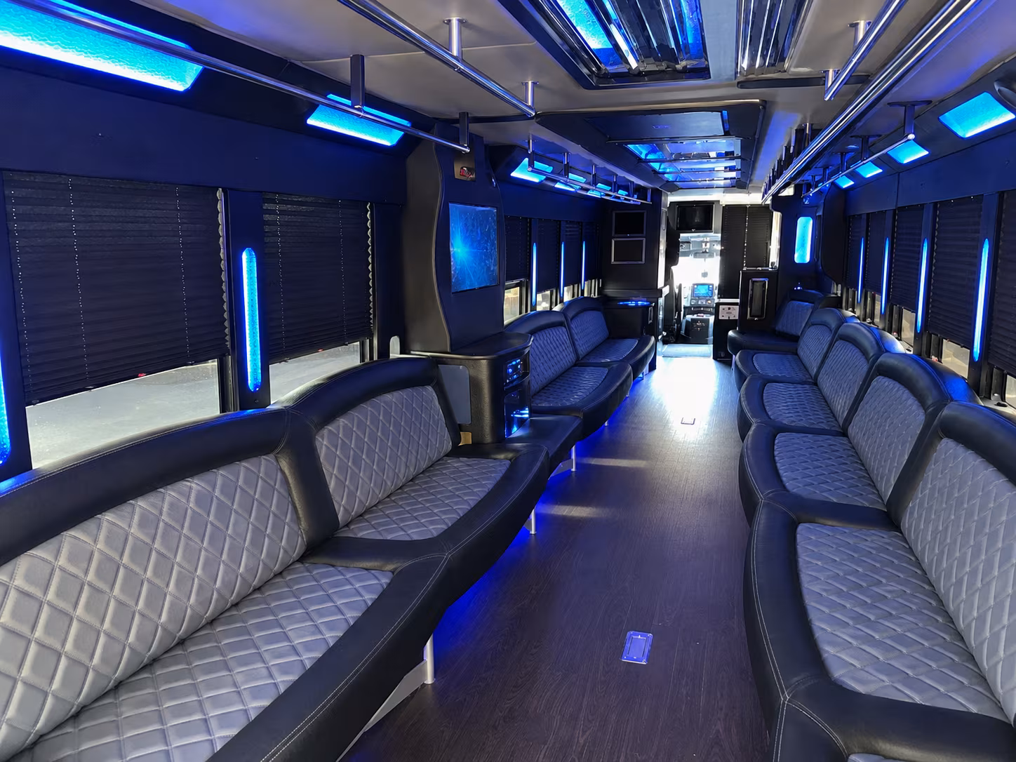 bridal party bus rentals for wedding day getting ready trips in irvine