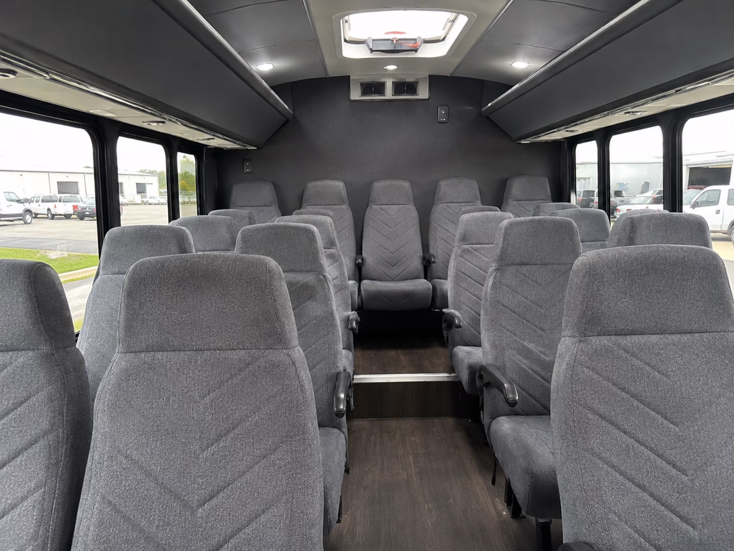 irvine 15 passenger minibus inside