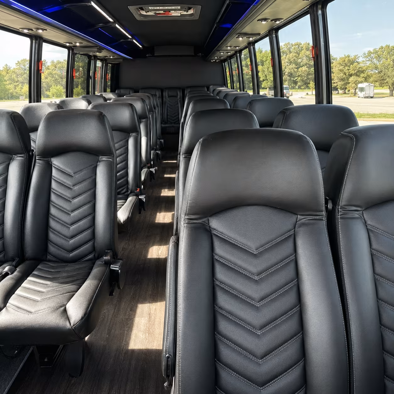 irvine 28 passenger minibus interior