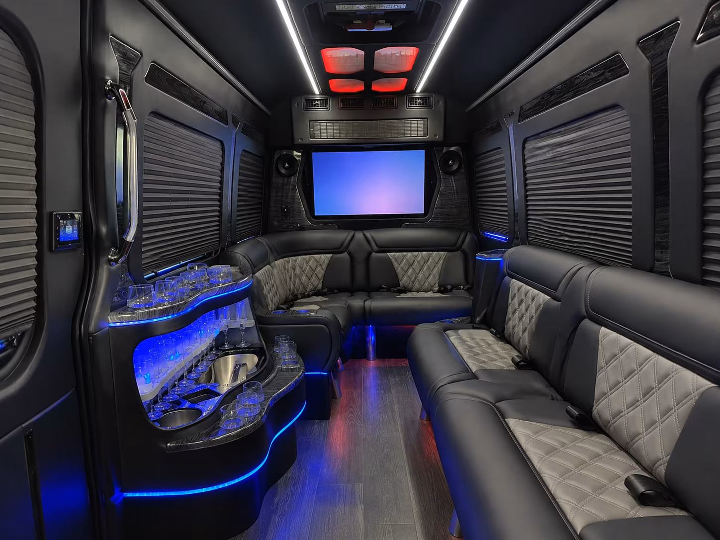 irvine 30 passenger party bus interior