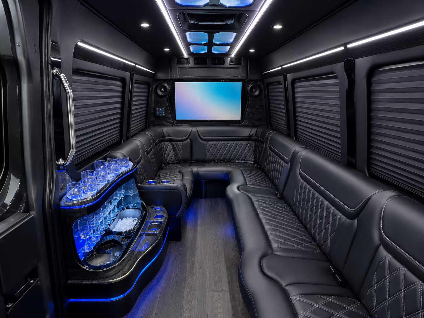irvine 40 passenger party bus interior